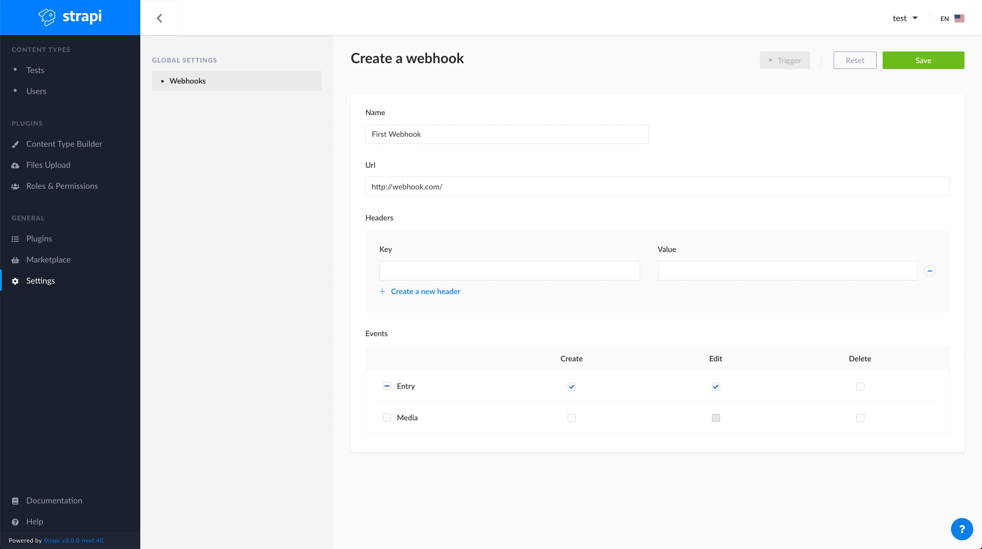 Create a Webhook
