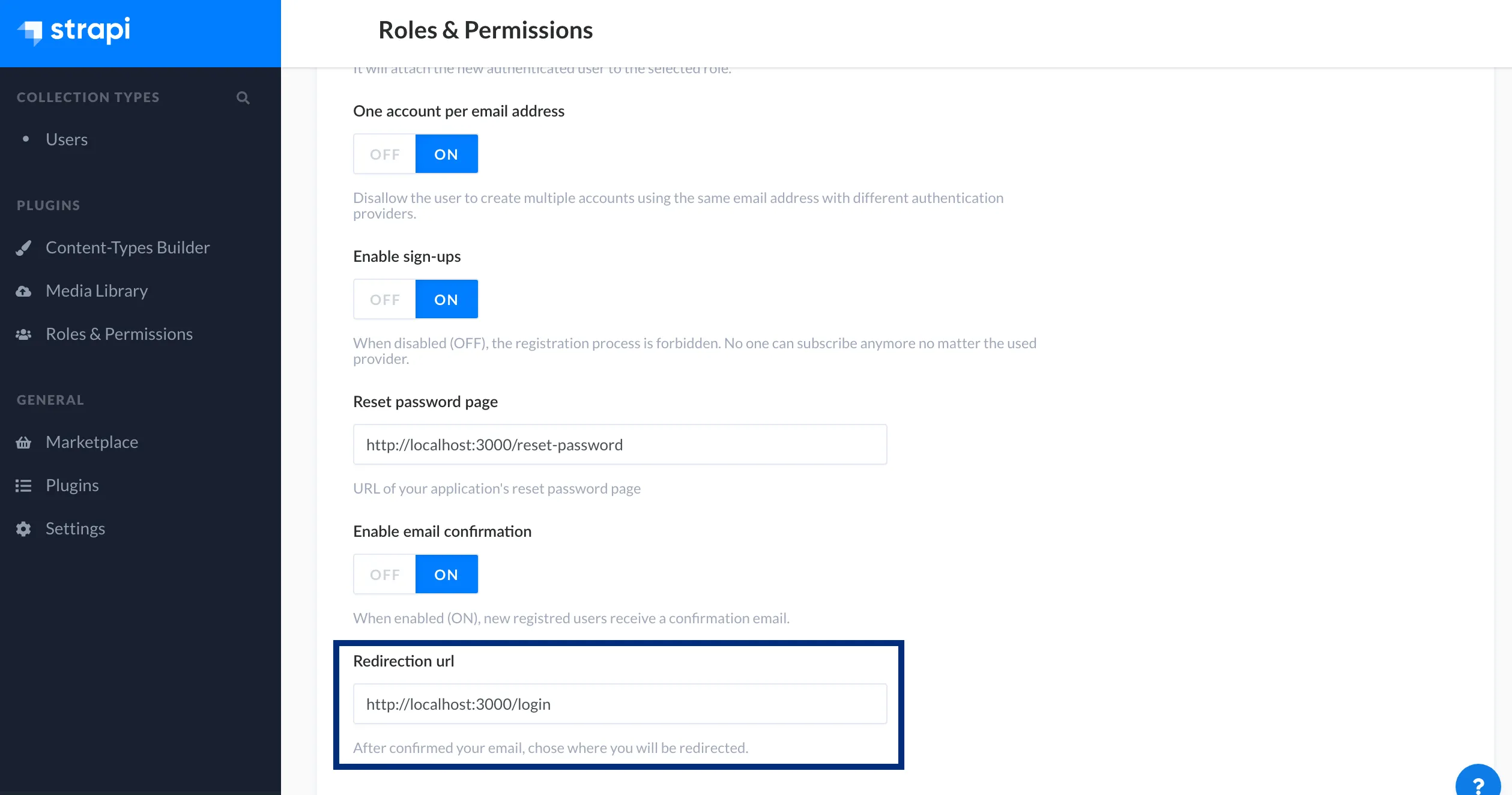 Strapi Redirect After Confirmation