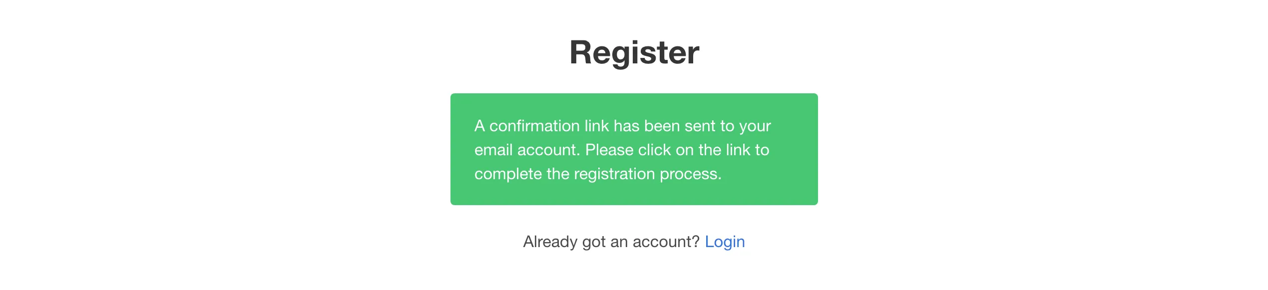Strapi Register Success