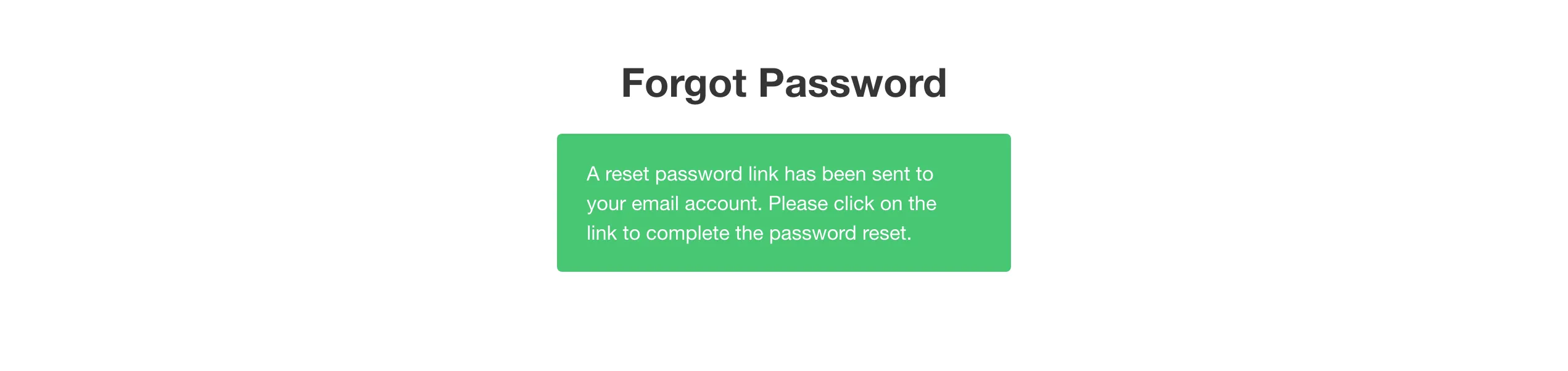 Strapi Reset Password Email Sent