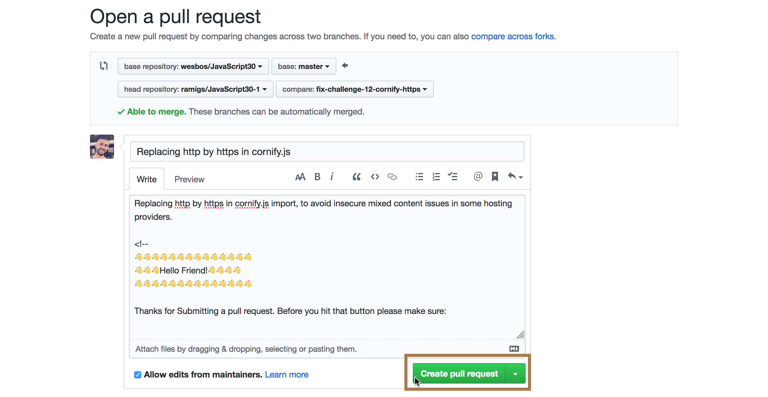 Create Pull Request