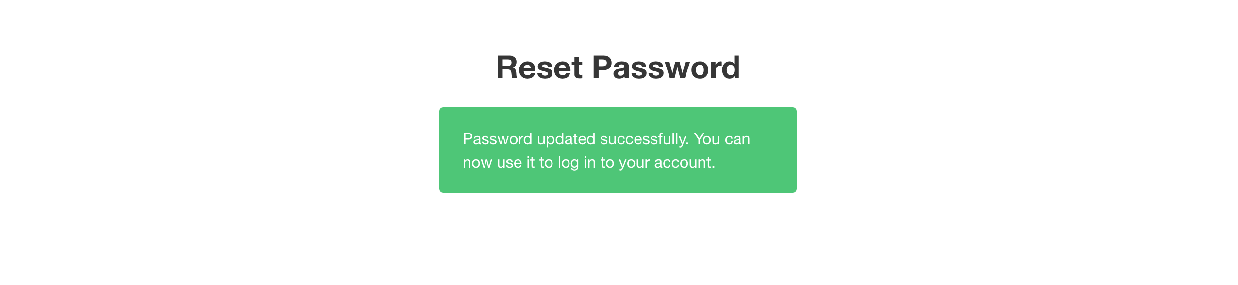 Strapi Reset Password Success